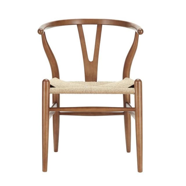 walnut/natural Dining Chair, Wood-cord chair with solid wood