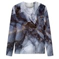 thumbnail image 3 of IROINID Économies Hauts à Manches Longues pour Femmes Col Rond Imprimé T-Shirt Blouse, Gris, 3 of 3