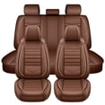 thumbnail image 2 of Maidao Car Seat Covers Leather Full Set for Mercedes-Benz for B160 2009-Present 5 Seats Airbag Compatible Waterproof Front Rear Cushion Protector Coffee, 2 of 8