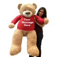 thumbnail image 1 of Personalized Big Plush 5 Foot Giant Teddy Bear Wearing Customized Red Color T-Shirt with Your Message, 1 of 1