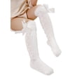 thumbnail image 2 of FOCUSNORM Baby Girls Knee High Socks Cable Knit Cotton Socks with Bow, 2 of 9