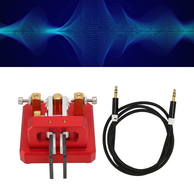 Double Paddle Morse Code Key, Lightweight Portable CW Telegraph Key with Stable Contacts, Morse Code Key for Camping, Indoor