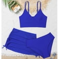 thumbnail image 2 of MIASHUI Kids Swimsuit Girls 3 Piece Bathing Suit Bikini Set with Ruched Cover Up Skirt,Blue,11-12 Years, 2 of 6