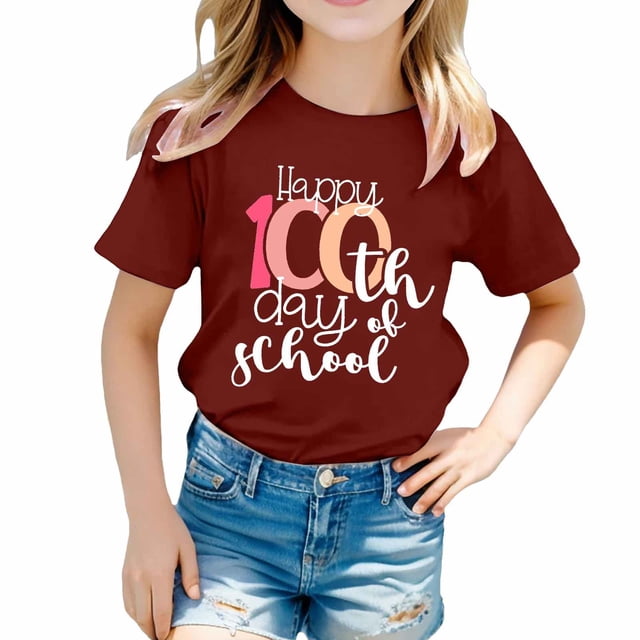 TZEWGL Chemise Mignonne pour Tout-Petit Imprimé Graphique Col Rond Manches Courtes pour Nouveau-Nés Taille 8-9T