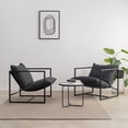 thumbnail image 3 of Zinus Aidan Modern Minimalist Metal Framed Accent Chair with Removable Foam Cushions, Dark Grey, 3 of 9