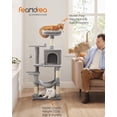 thumbnail image 2 of Feandrea Cat Tree, 44.1-Inch Cat Tower for Indoor Cats, Multi-Level Cat Condo with Scratching Posts, Perches, Hammock and Cave, Light Gray UPCT261W01, 2 of 8