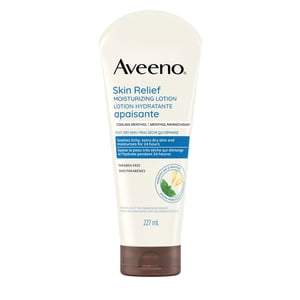 Aveeno Lotion hydratante de soulagement de la peau, beurre de karité, farine d'avoine colloïdale, menthol de refroidissement, peau sèche