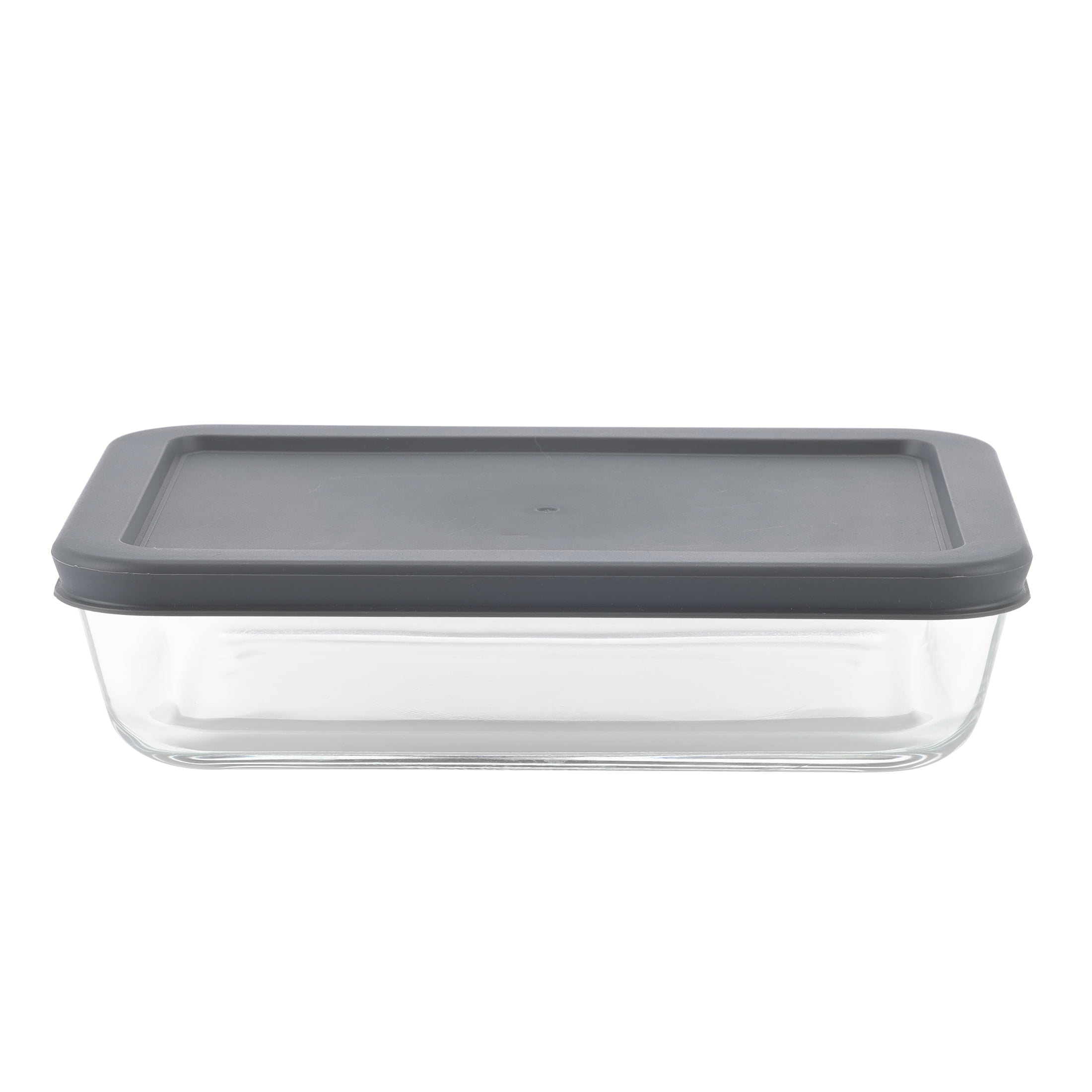 Mainstays Square Glass Food Storage Container with PE Lid 1.1L