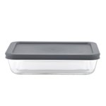 Mainstays Square Glass Food Storage Container with PE Lid 1.1L