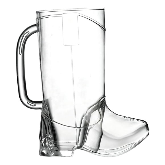 BINGLI Cowboy Boot Cups Clear Plastic 17oz | Western Theme, Rodeo Party Supplies, for Adults & Kids, VBS Celebrations