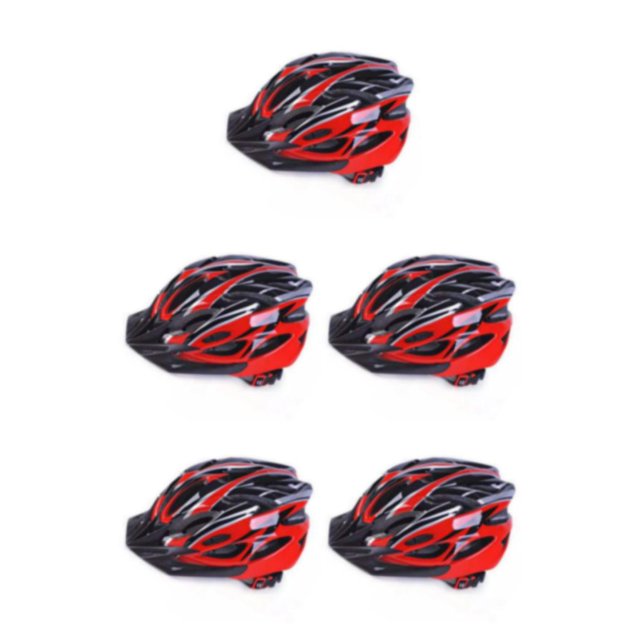 Baohd Adjustable Cycle For Men - Impact Resistance Soft Texture Safety PC Lightweight Adjustable Size Mesh Hollow Black Red 5Set