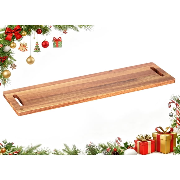 Dofira Large Charcuterie Board – Featuring Built-In Side Handles, 32" Acacia Wood Serving Board for Cheese, Meat & Appetizers – Extra Lon