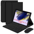 thumbnail image 1 of Mistaha Étui Protecteur Détachable pour Tablette avec Clavier Bluetooth pour Samsung Galaxy Tab A9/A9 Plus - Prise en Charge Stable, Fente pour Stylet, Cuir PU - Noir, Compatible avec SM-X210/X216/X218 - Léger &, 1 of 6