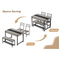 thumbnail image 4 of Space-Saving Dining Table Set for 4 – Rectangular Kitchen Table with 2 Chairs, 1 Bench, Double-Sided Storage Drawers & Rack – Farmhouse Breakfast Nook Furniture for Dining Room or Kitchen – Grey, 4 of 7