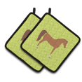thumbnail image 1 of Carolines Treasures BB7737PTHD Cheval Arabe Vert Paire de Porte-Pots, 1 of 3
