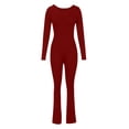 thumbnail image 4 of LSLJS Spring and Fall Tight Waistband Sleeveless Neck Long Jumpsuit, 4 of 8