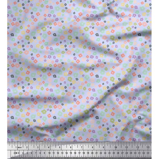 Soimoi Georgette Viscose Fabric Flower Artistic Print Sewing Fabric Yard 42 Inch Wide