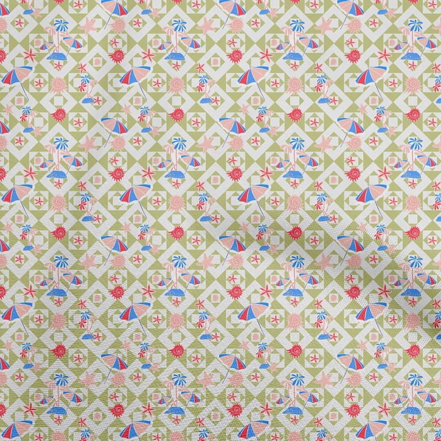 oneOone Rayon Olive Green2 Fabric Beach Craft Projects Decor Fabric Printed By The Yard 56 Inch Wide