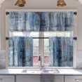 thumbnail image 1 of Blue Blackout Kitchen Curtains Tiers and Valances Set 3 Piece for Windows Grey Kitchen Window Curtains Set,Modern Abstract Art Valances for Living Room(36" Tiers Set), 1 of 5