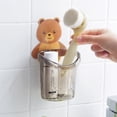 thumbnail image 4 of Rack Storage Adorable Bear Hug Toothbrush Holder Wall Organizer with Shelf for Toothpaste and Drying Rack No Drill Bathroom Convenience, 4 of 4