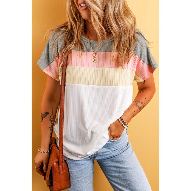 FOLUNSI T-Shirt Côtelé Blanc : Stylé, Doux, Coupe Parfaite - Magasinez Maintenant!