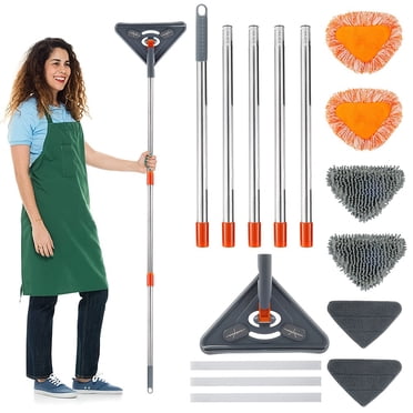 Vadrouille Nettoyante pour Murs de 85 Po avec Manche, Vadrouille de Nettoyage de Plafond Réglable avec 6