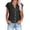 05noir, variante sur yoeyez Chemises en Lin pour Femmes Manches Courtes Mode T-Shirt Uni Boutons Col à Revers Chemises pour Femmes Tenue de Bureau Décontractée Hauts et Chemisiers d'Été pour Femmes en Solde Blanc G