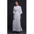 thumbnail image 2 of Bimba Rayon Leaf Floral Womens Printed Side Slit SummerDressLong Maxi Gown-XSmall, 2 of 6