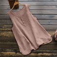 thumbnail image 4 of WEIYLL Tshirt for Women Crew Neck Sleeveless Button Up Pink Tee Sizes XL, 4 of 4