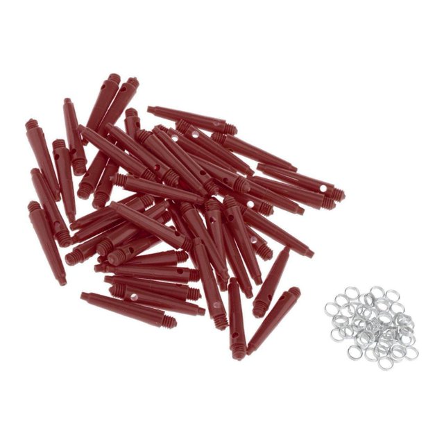 50x Fléchettes 2BA Accessoires de Fléchettes avec Anneaux de Protection pour Planche à Filetage standard 27mm Rouge