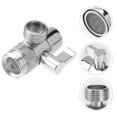 thumbnail image 2 of 2Pcs 3-Way Shower Diverter Valves for Faucet Handheld Shower Head (Silver), 2 of 6