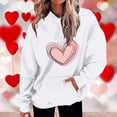 thumbnail image 2 of Plebaso Sweat à Capuche Imprimé Cœur pour Femmes, Manches Longues, Pull Ample avec Poches, 2 of 5