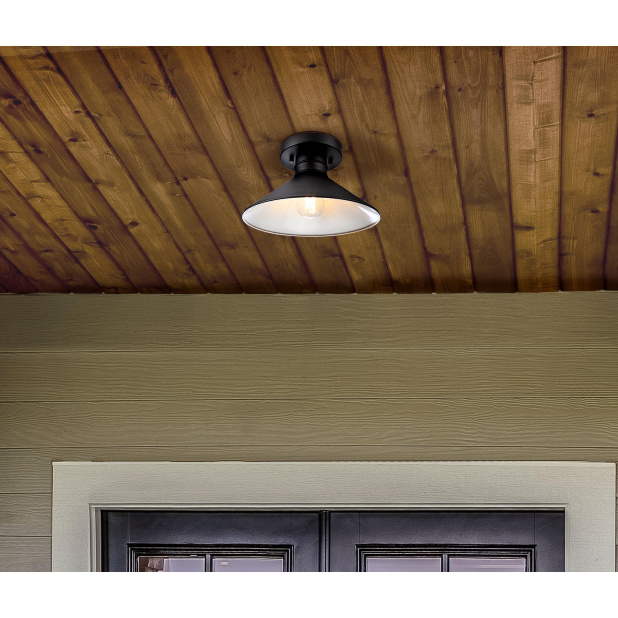 Westinghouse Lighting Plafonnier Extérieur semi-encastré Watts Creek Noir de 11 po à une lumière