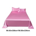 thumbnail image 3 of EGNMCR Ice Silk Bed Sheet Pillow Case 3 Piece Set And Luxurious Soft Ice Silk Bed Sheet Suitable For All Seasons Cool Ice Silk Fabric Machine Washable Ice silk bed sheet, 3 of 8