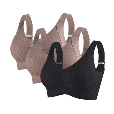 Weiqiqre sous-Vêtements pour Femmes, Lot de 3, Confortables, Doux, Sans Coutures, Couvrance Totale, Col en V Profond, T-Shirt de Nuit Ajustable, Tenue de Tous les Jours