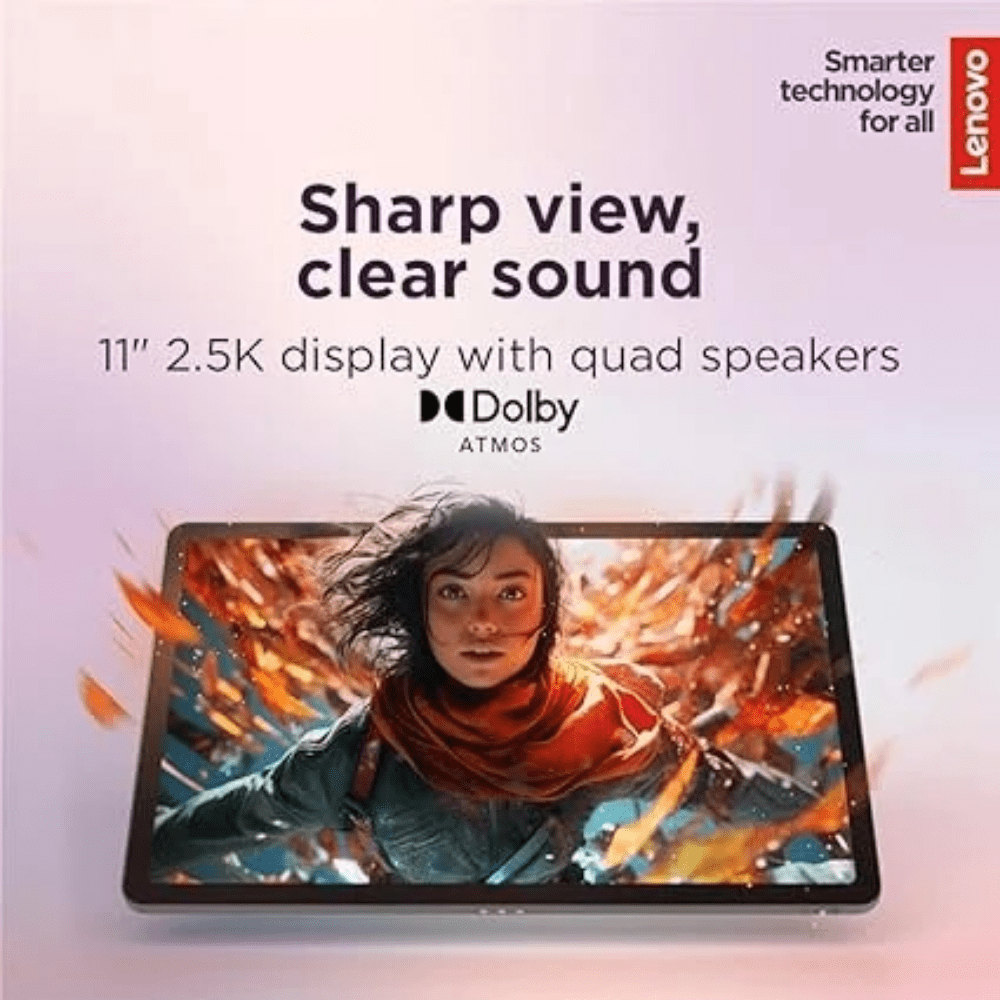 Tablette Android Lenovo Idea Tab 11 po, MTK Dimensity 6300, 128 Go SSD, 4 Go de RAM, avec étui folio et stylet – Gris Luna