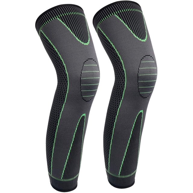 Manchons de Jambe Complets Longs Manchon de Compression pour Jambe Manchons de Genou Protège-Jambes, pour Homme Femme Basketball, Arthrite Cyclisme Sport Football, Réduit les Varices et l'Enflure des Jambes (Paire)