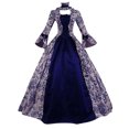 thumbnail image 2 of EGNMCR Robes de Fête pour Femmes Mode Femmes Grande Taille Vintage Gothique Col de Cour Robe Patchwork avec Nœud, 2 of 3