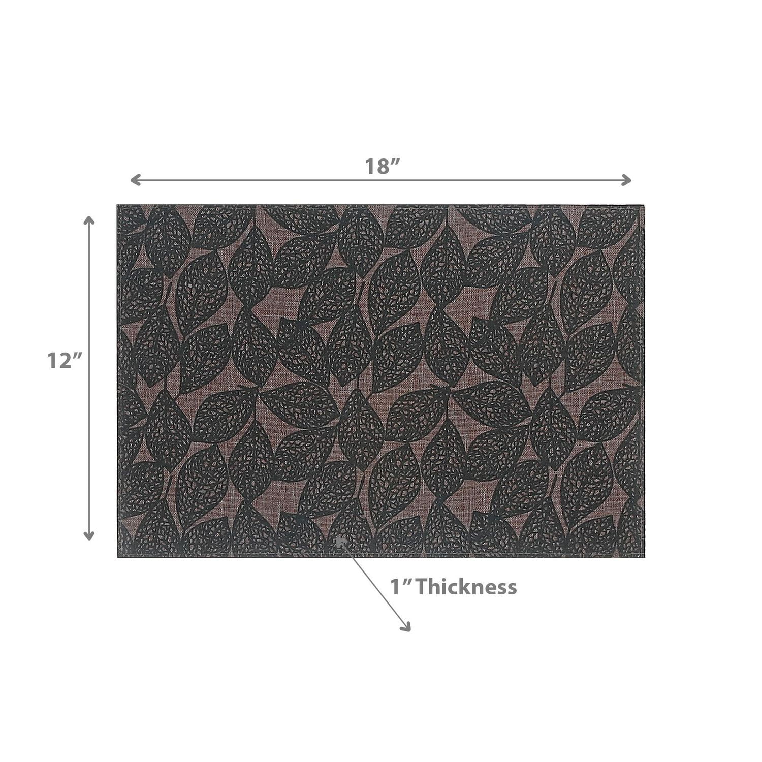 Set De Table Imprimé En Poly-Lin Leave Green - Lot De 12