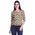 thumbnail image 4 of Moomaya Printed Keyhole Neck Ring Top Casual 3/4th Sleeve Tees Tank Tunic Top, 4 of 5