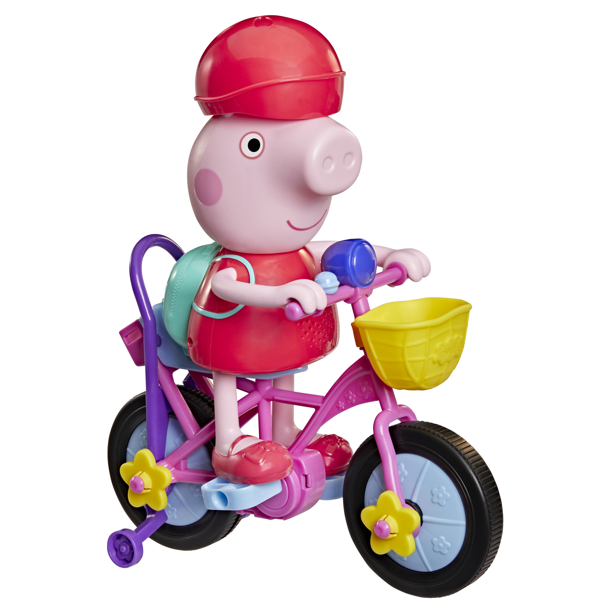 Peppa Pig À vélo avec Peppa, coffret avec figurine interactive et vélo - Version anglaise