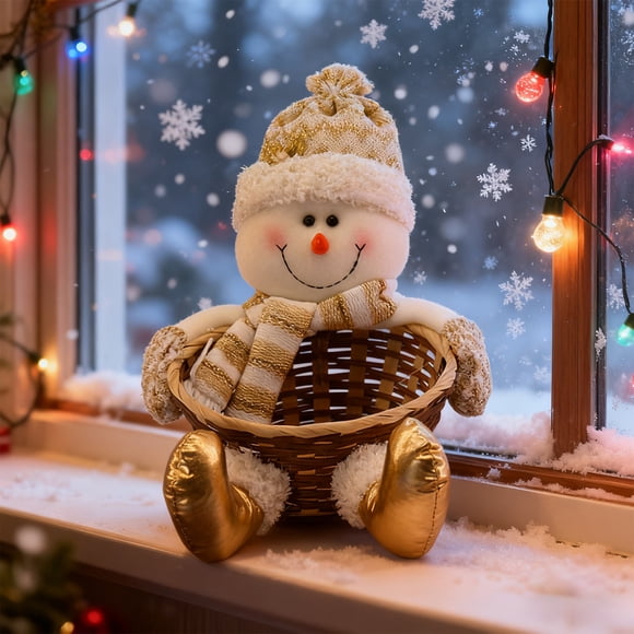 Cagogo under $5 Christmas Basket, Christmas Santa Basket, PlushToyStorage Basket, Holiday Decor, Candy Fruit Basket, Christmas Gift Basket, Festive Home Decor