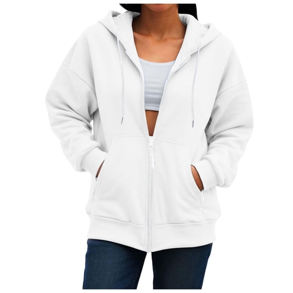 Grrvtrz Womens Zip Up Hoodies Oversized Sweatshirts Fall Fashion Outfits Casual Jackets 2025 Winter Clothes