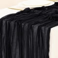thumbnail image 2 of VogueV Cheese Platter Table Runner - Crinkle Textured Dining Decor Black, 2 of 7
