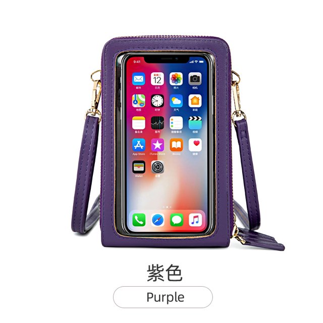 DAMAIE Women Touch Screen Wristlet Handbag, RFID Protection Small Wallet Purse Crossbody Phone Bag