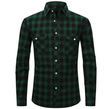 Chemise à Carreaux Décontractée pour Homme, Coupe Ajustée, Boutonnée, Manches Longues, Flanelle de Confort pour l'Extérieur, pour un Port Quotidien Décontracté et un Agencement Facile