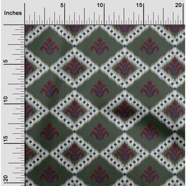 oneOone Tissu en Coton Flex Motif Ikat Argyle BTY 40 Pouces de Large