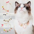 thumbnail image 2 of Collier pour Chat Ajustable Sans Allergie Design Fermoir Mousqueton Résistant à la Décoloration Collier Imitation Perle avec Pendentif Dessin Animé Fournitures pour Animaux, 2 of 9