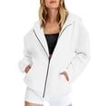thumbnail image 2 of MeetoTime Sweat à Capuche Zippé Doublé Polaire pour Femmes Veste Décontractée à Manches Longues avec Poches, 2 of 6