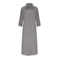 thumbnail image 4 of Bigersell Robe de la Saint-Valentin pour Femme Liquidation Femme Boutonnée Manches 3/4 Maxi Robe Décontractée Style D-110 Robes pour Dames Grande Taille Robes d'Été, Gris TG, 4 of 6